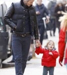 David Beckham Takes His Daughter Harper Out In London
