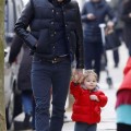 David Beckham Takes His Daughter Harper Out In London