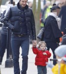 David Beckham Takes His Daughter Harper Out In London
