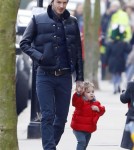 David Beckham Takes His Daughter Harper Out In London