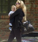 Elizabeth Berkley And Son Sky Visit A Friend