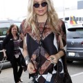 Pregnant Fergie Departing On A Flight At LAX