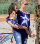Heidi Klum Takes Her Kids To The Beach