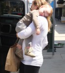 Hilary Duff Out And About With A Sleepy Luca