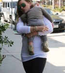 Hilary Duff Out And About With A Sleepy Luca