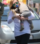 Hilary Duff Out And About With A Sleepy Luca