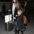 Jessica Alba & Daughter Honor Arriving On A Flight At LAX
