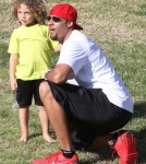 Kendra Wilkinson And Her Family Play At A Park