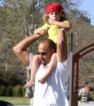 Kendra Wilkinson And Her Family Play At A Park