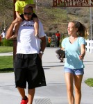 Kendra Wilkinson And Her Family Play At A Park
