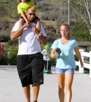 Kendra Wilkinson And Her Family Play At A Park