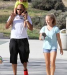 Kendra Wilkinson And Her Family Play At A Park