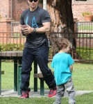 Mark Wahlberg Takes His Son To The Park