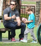 Mark Wahlberg Takes His Son To The Park
