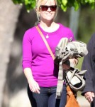 Exclusive... Reese Witherspoon And Family Attend A Birthday Party In Brentwood