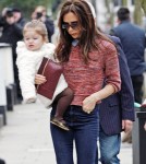 Victoria Beckham & Harper Step Out In London