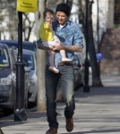 David Beckham Takes Harper Out For A Morning Stroll