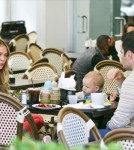 Hilary Duff and Mike Comrie Take Luca to Breakfast