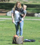 Hilary Duff Takes Luca To The Park