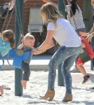 Hilary Duff Takes Luca To The Park