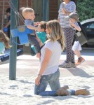 Hilary Duff Takes Luca To The Park