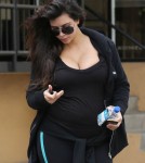 Pregnant Kim Kardashian Leaving The Gym