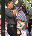 Exclusive... Mario Lopez Gets A Visit From His Family On Set