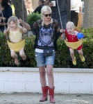 Tori Spelling Takes Finn & Stella To The Park