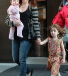 Alyson Hannigan & Family Outside The Trump Soho Hotel