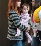 Alyson Hannigan & Family Outside The Trump Soho Hotel
