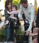 Alyson Hannigan & Family Outside The Trump Soho Hotel