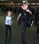 Ashlee Simpson & Son Bronx Arriving On A Flight In New York