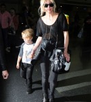 Ashlee Simpson & Son Bronx Arriving On A Flight In New York
