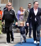 Elton John & Family Arrive In Venice