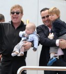 Elton John & Family Arrive In Venice