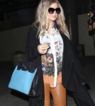 Fergie Arriving On A Flight At LAX
