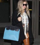 Fergie Arriving On A Flight At LAX