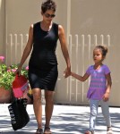 Pregnant Halle Berry Picks Nahla Up From School