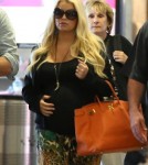 Exclusive... Pregnant Jessica Simpson & Family Arriving On A Flight At LAX