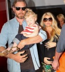 Pregnant Jessica Simpson & Family Arriving On A Flight At LAX