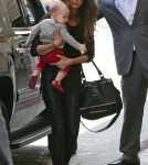 Lilly Aldridge And Her Daughter Departing On A Flight At LAX
