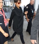 Pregnant Halle Berry Lands On A Flight At LAX Airport