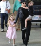 Semi-Exclusive... Nicole Richie & Kids Land At LAX Airport
