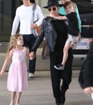 Semi-Exclusive... Nicole Richie & Kids Land At LAX Airport