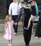 Semi-Exclusive... Nicole Richie & Kids Land At LAX Airport