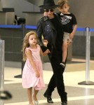 Semi-Exclusive... Nicole Richie & Kids Land At LAX Airport