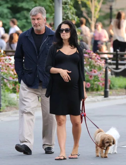 Alec Baldwin and his pregnant wife Hilaria Baldwin seen arriving with their  children at the ABC, Stock Photo, Picture And Rights Managed Image. Pic.  WEN-WENN23847945