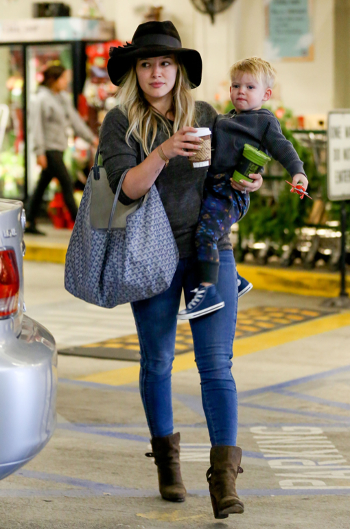 Hilary Duff & Her Son Shopping At Whole Foods