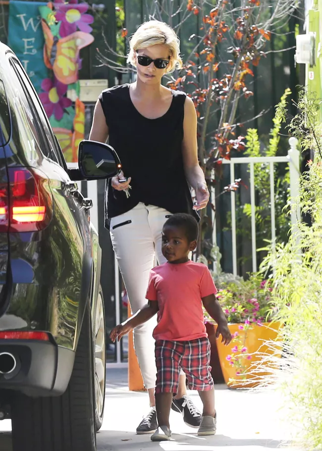 Exclusive... Charlize Theron Out And About With Jackson