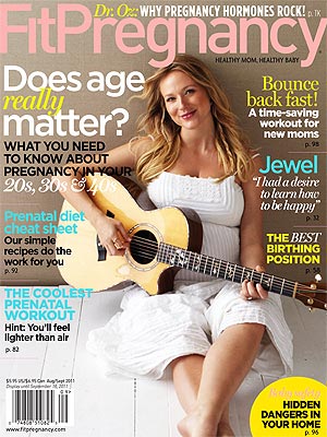 Jewel on the Cover of Fit Pregnancy